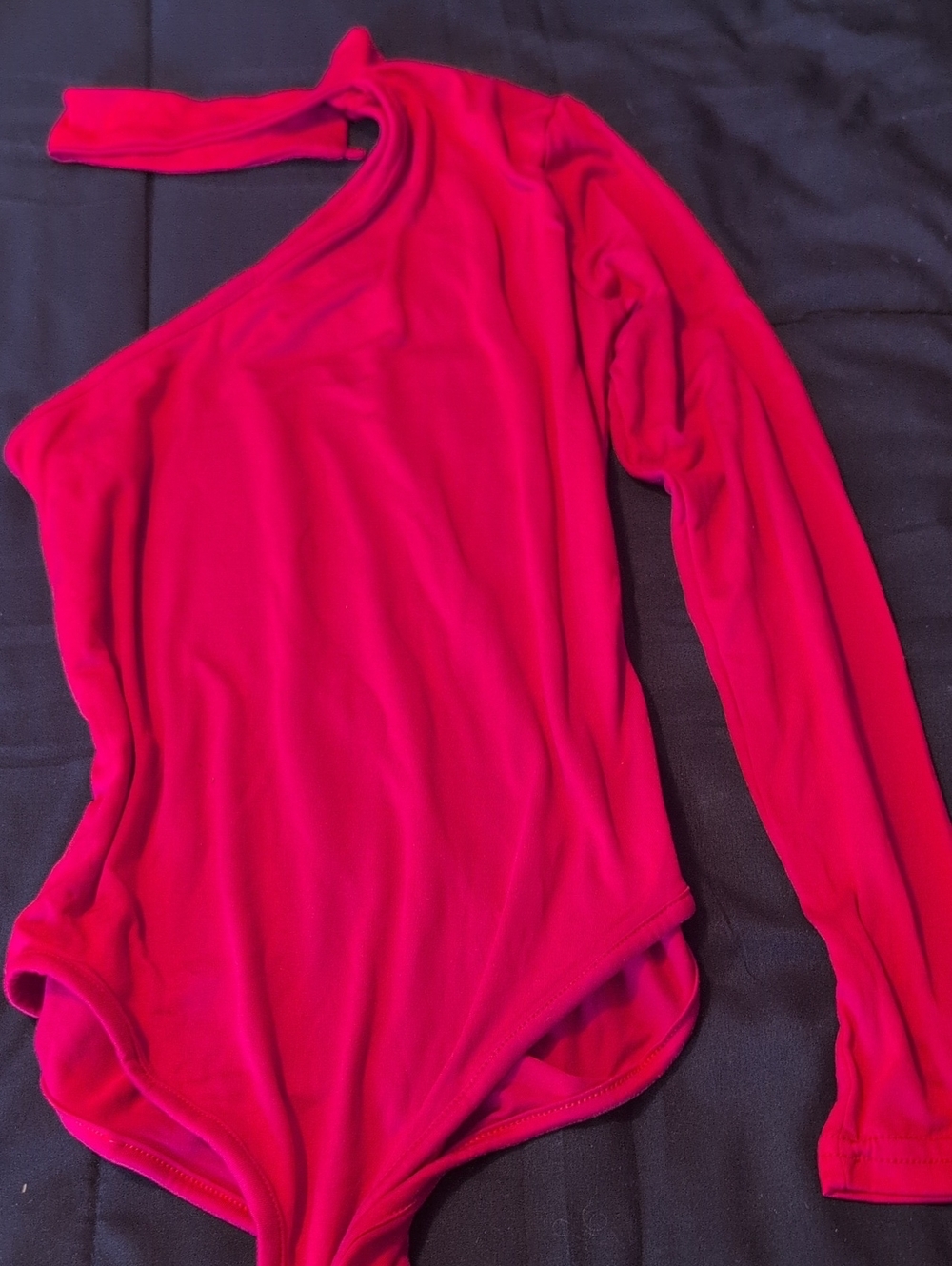 Missguided One-Shoulder Long Sleeve Bodysuit - Hot Pink